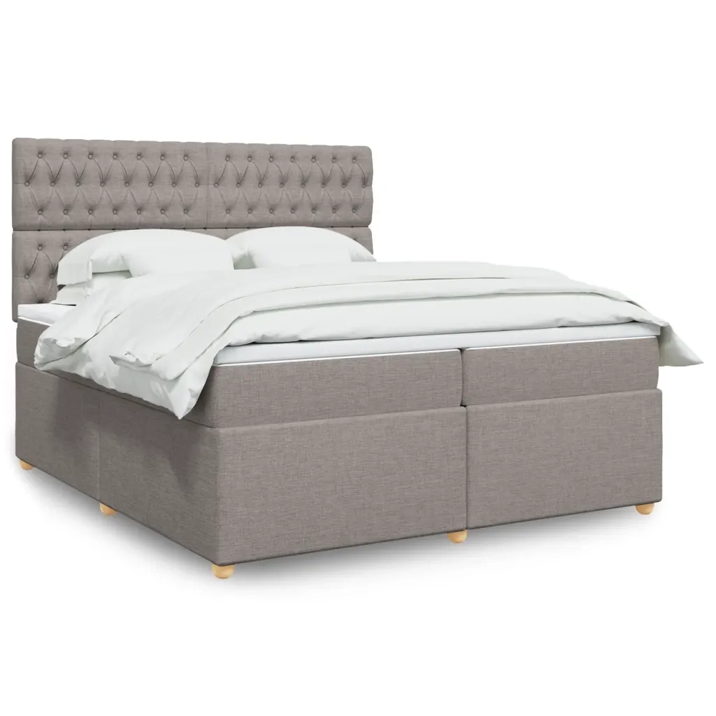 Giroletto a Molle con Materasso Tortora 200x200 cm in Tessuto 3293698