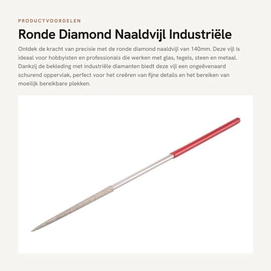 Vijla a Diamante Rotonda - Antiscivolo Manico - Superficie Abrasiva - 140mm - Lavorazione Dettagliata - Per Vetro/Pavimenti in Pietra/Metallo