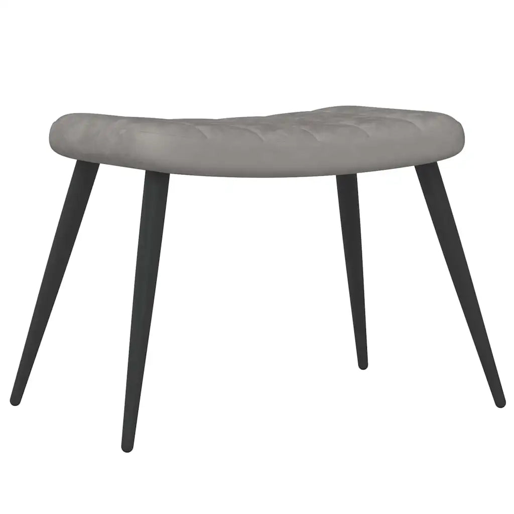 Divano Sedia-Poltrona Relax con Sgabello Grigio Chiaro in Velluto 554570