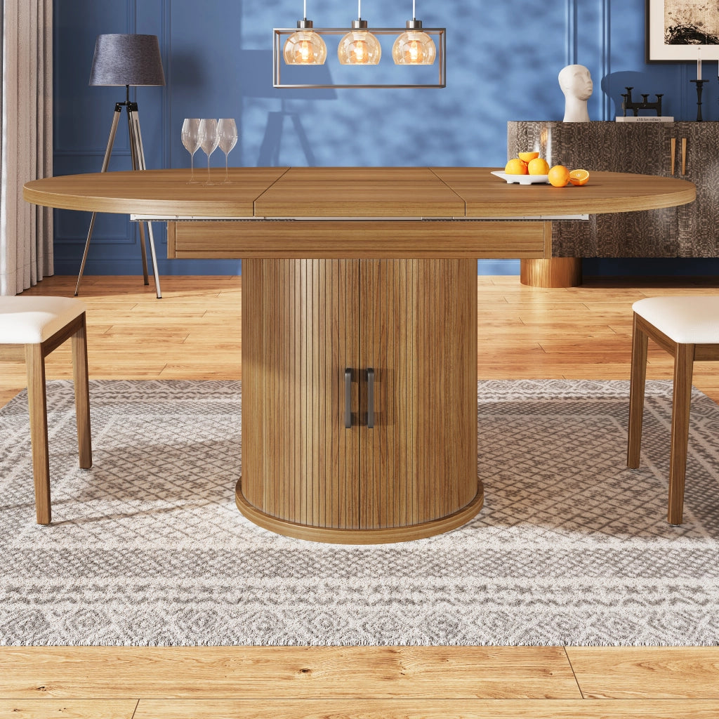 TAVOLO DA PRANZO ALLUNGABILE 118-158 cm NOCE MDF