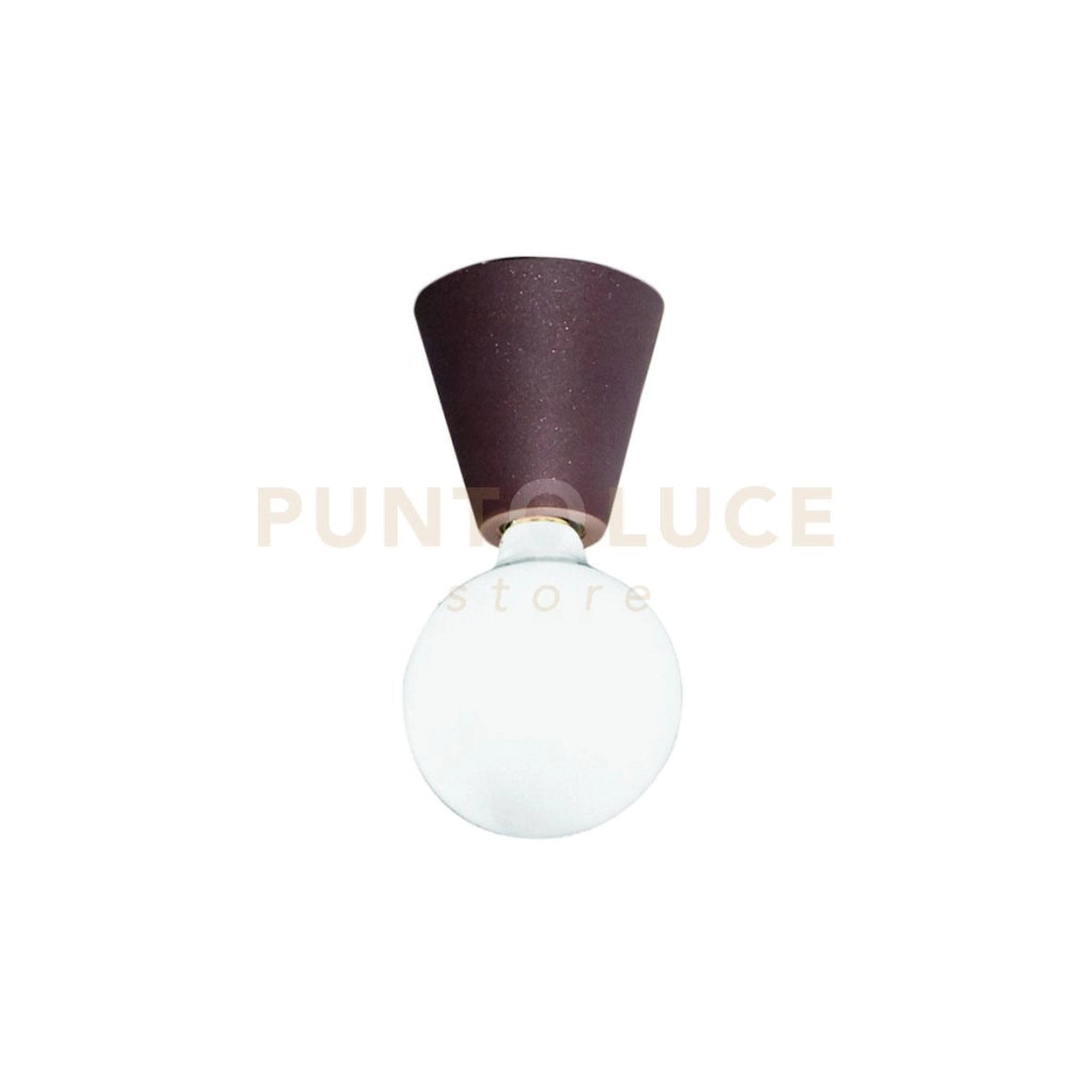 PLAFONIERA FOG 1 LUCE ATTACCO E27 CORTEN IN ALLUMINIO SENZA LAMPADINA