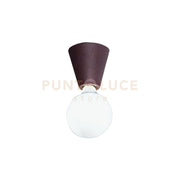 PLAFONIERA FOG 1 LUCE ATTACCO E27 CORTEN IN ALLUMINIO SENZA LAMPADINA
