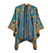 Sciarpa da donna di nuovo stile con stampa leopardata, mantella in cashmere con spacco