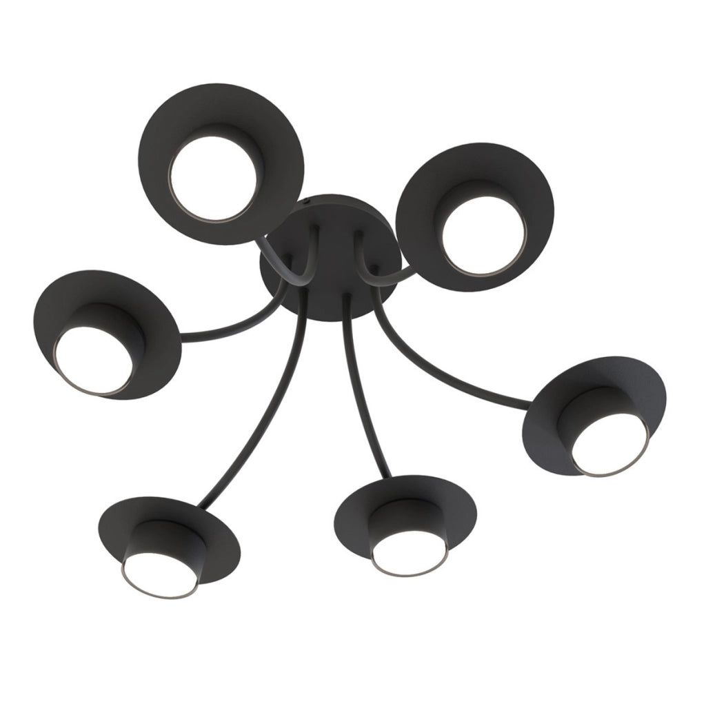 Lampada a sospensione Enso in acciaio nero opaco