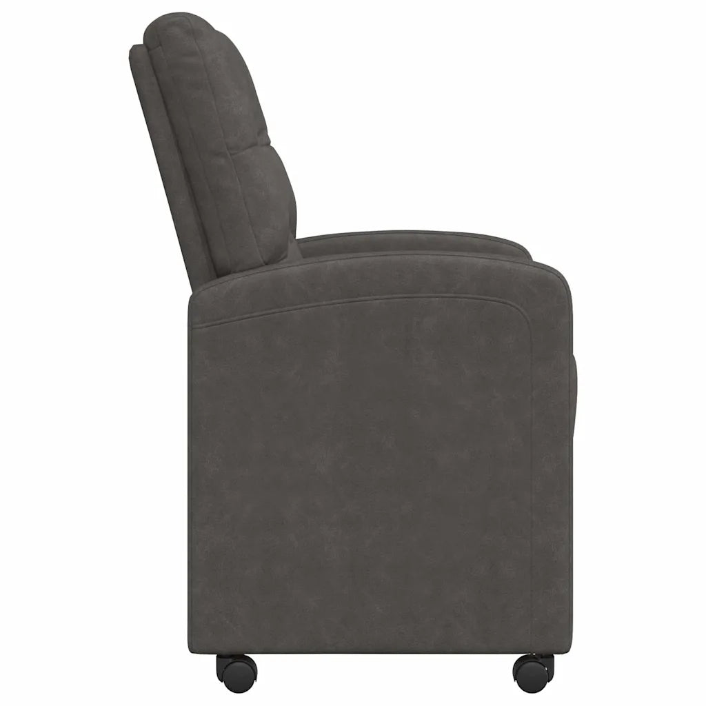 Sedie da Pranzo con Ruote con ruote 2 pcs Nero 58 x 67 x 97 cm