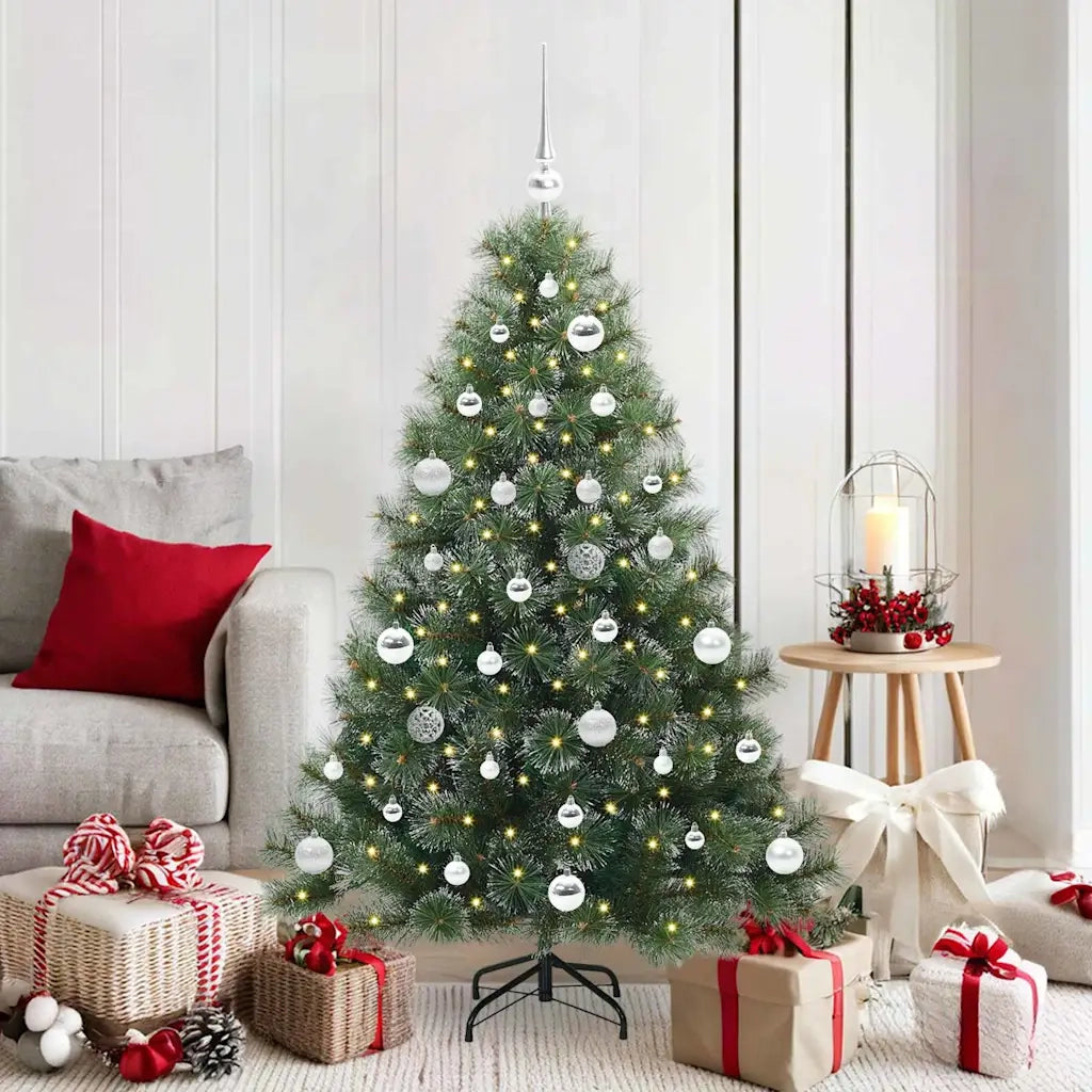 Albero di Natale | Decorazioni natalizie artificiale con 150 LED Verde 150 cm PE e PVC