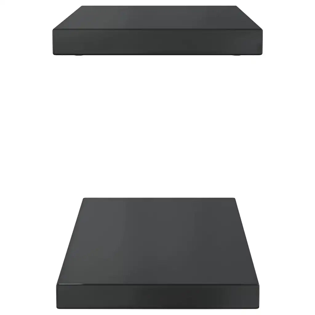 vidaXL Mensole a Muro 2 pz 50x23,5x3 cm Nero in Acciaio Inossidabile