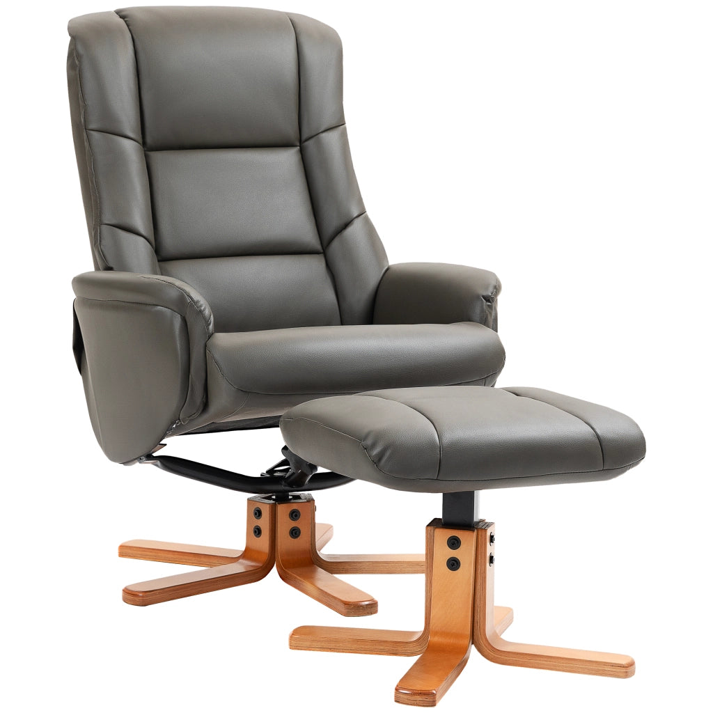 Poltrona Relax Reclinabile Massaggiante con Poggiapiedi ¨C Zephmum ¨C Grigio Velluto