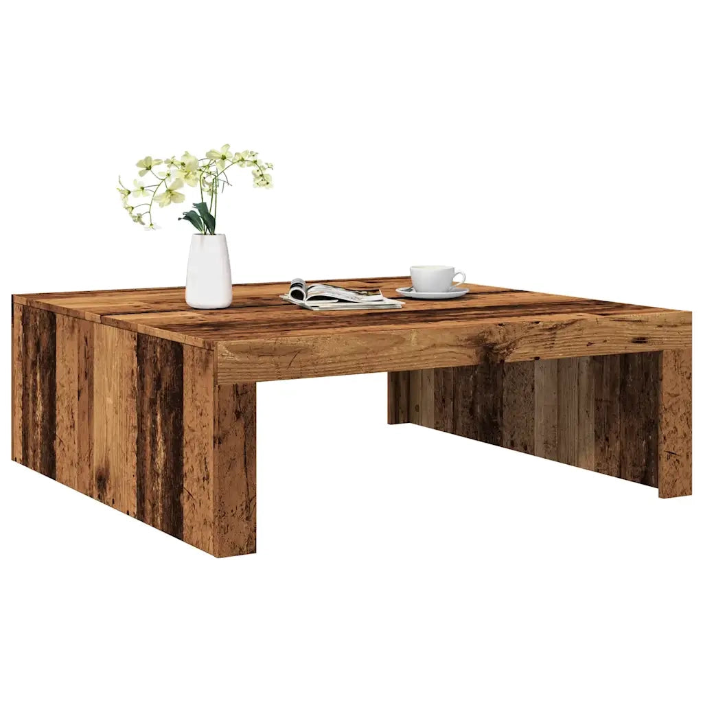 Tavolino Salotto-Tavolino da soggiorno-Tavolo Legno Antico 100x100x35 cm in Truciolato 107946