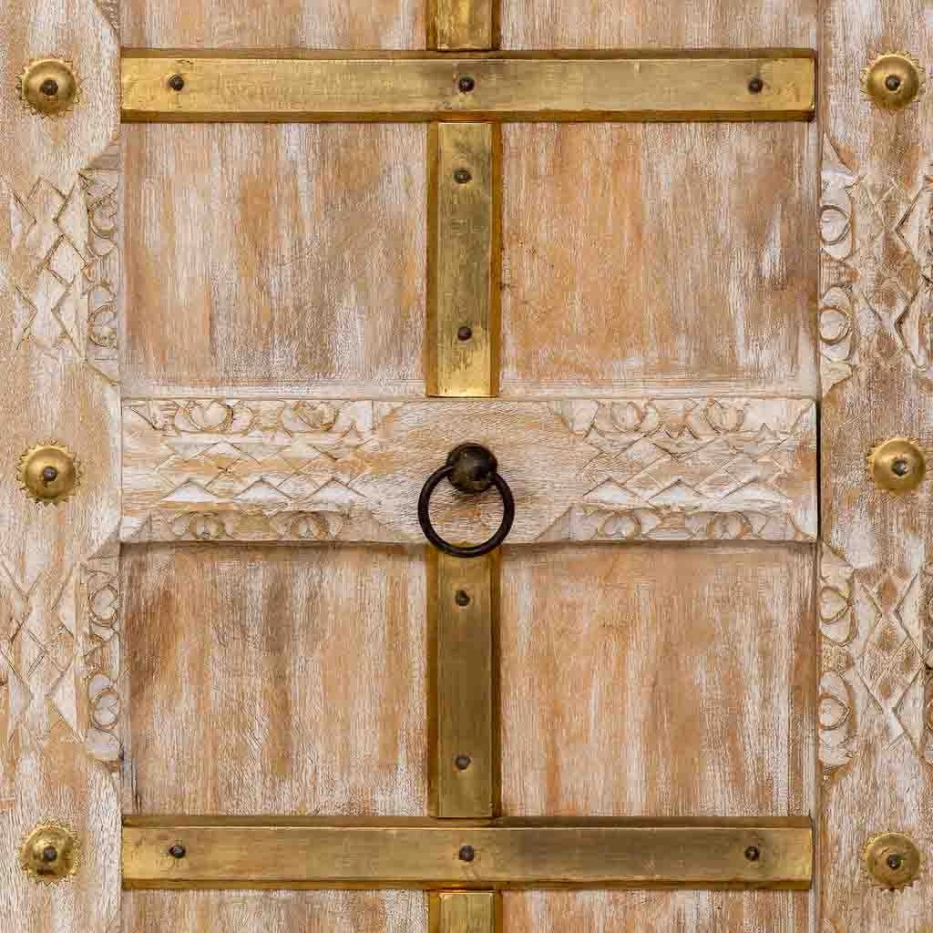 Credenza in legno bianco, 180x46x96h cm