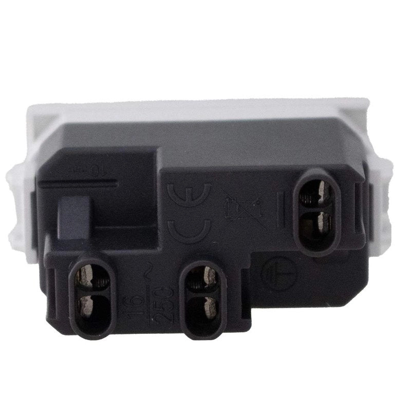 Presa Bipasso Bivalente 2P+T 10/16A Colore Bianco Compatibile Con Bticino Living e Vimar Plana