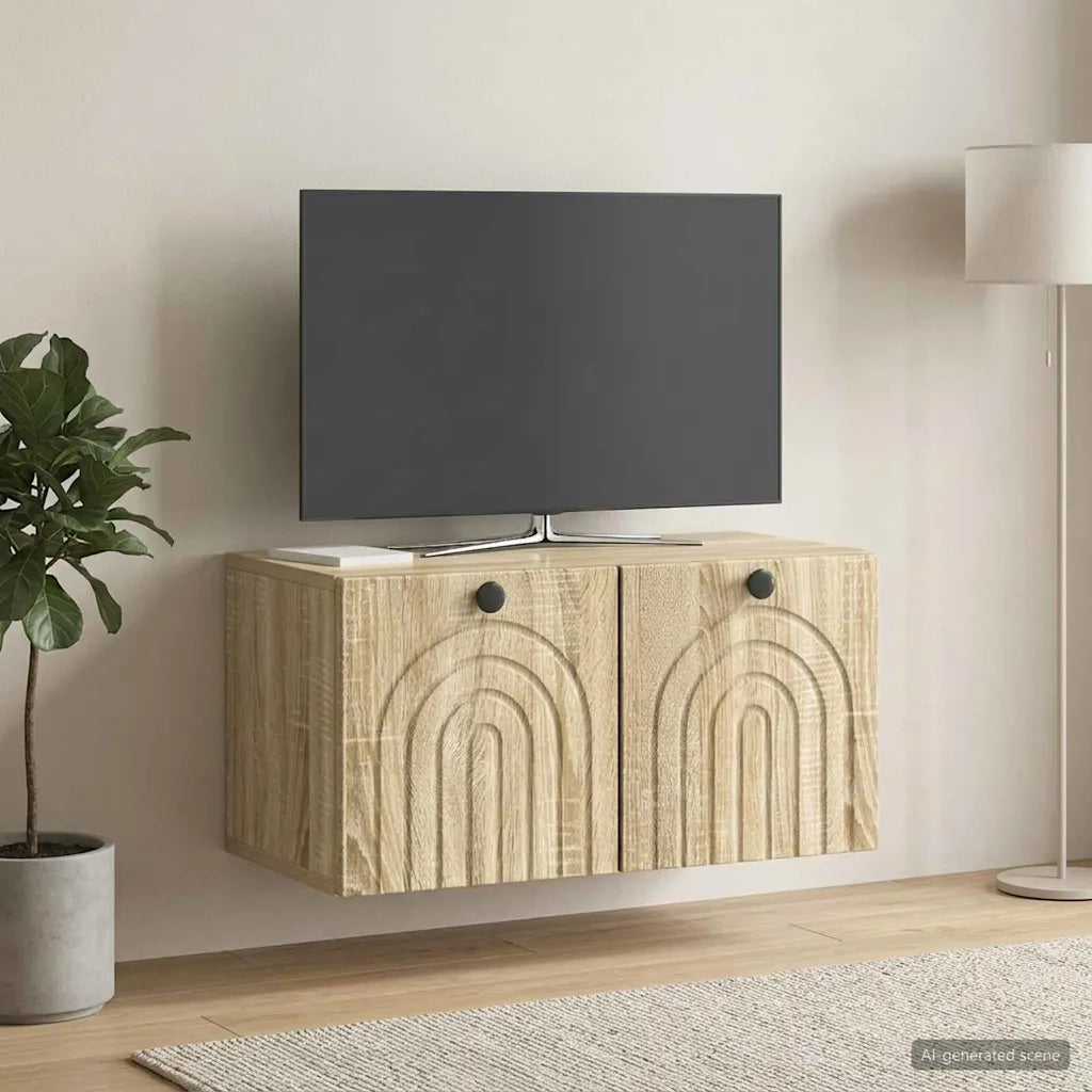 Mobile Porta TV da Muro Rovere Sonoma 59,5 x 31 x 30 cm 898197