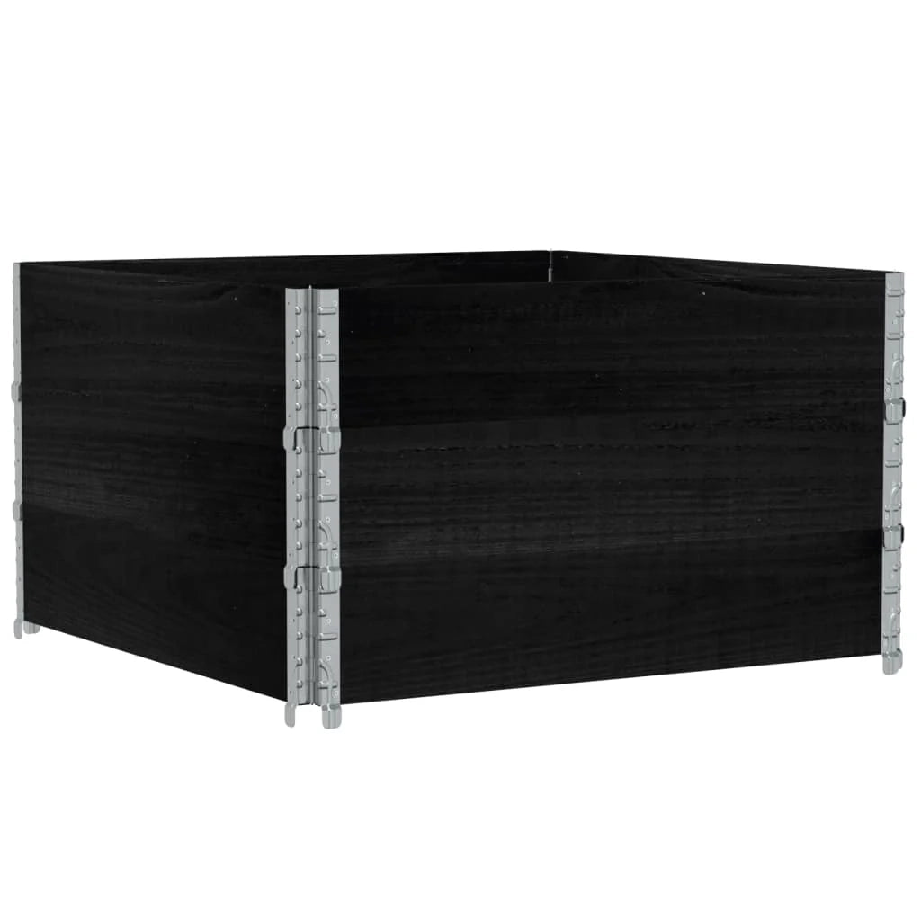 Vassoio per fioriera aiuola rialzata piante fiori terrazza giardino 100 x 100 cm legno massello di pino nero 02_0037247