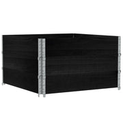 Vassoio per fioriera aiuola rialzata piante fiori terrazza giardino 100 x 100 cm legno massello di pino nero 02_0037247