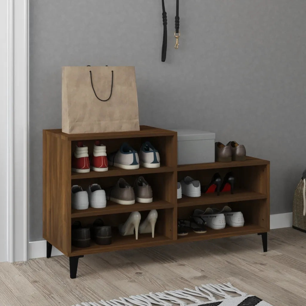 Scarpiera | Mobile per scarpe Rovere Marrone 102x36x60 cm in Legno Multistrato