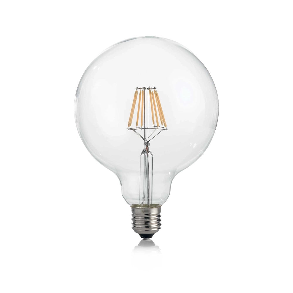 10 Lampadine Led Globo D125 E27 8 Watt 3000 K 860 Lm Cri 90 Trasparente