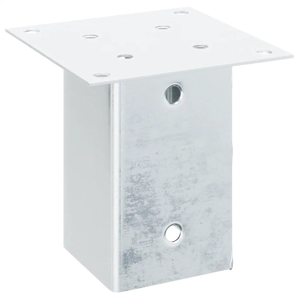 vidaXL Basi per Pali Quadrate 12 pz Argento 91x91 mm Acciaio Zincato