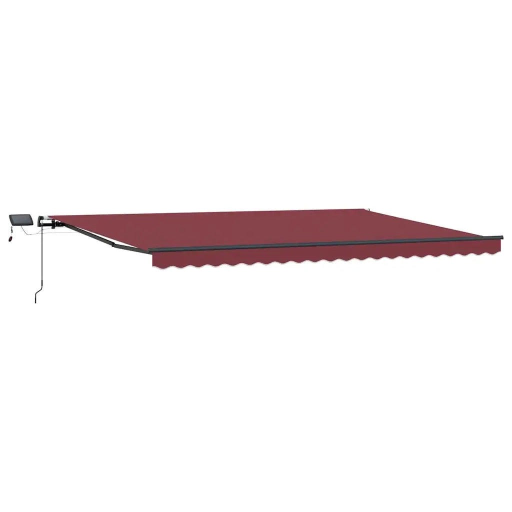 vidaXL Tenda da Sole Retrattile Manuale con LED Bordò 500x300 cm