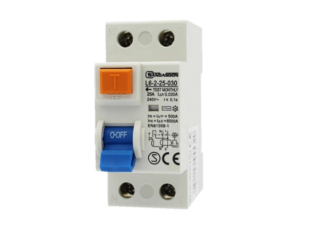 Interruttore Salvavita Differenziale Puro 2P-C25 30mA Type AC SD-L6-2-25-030