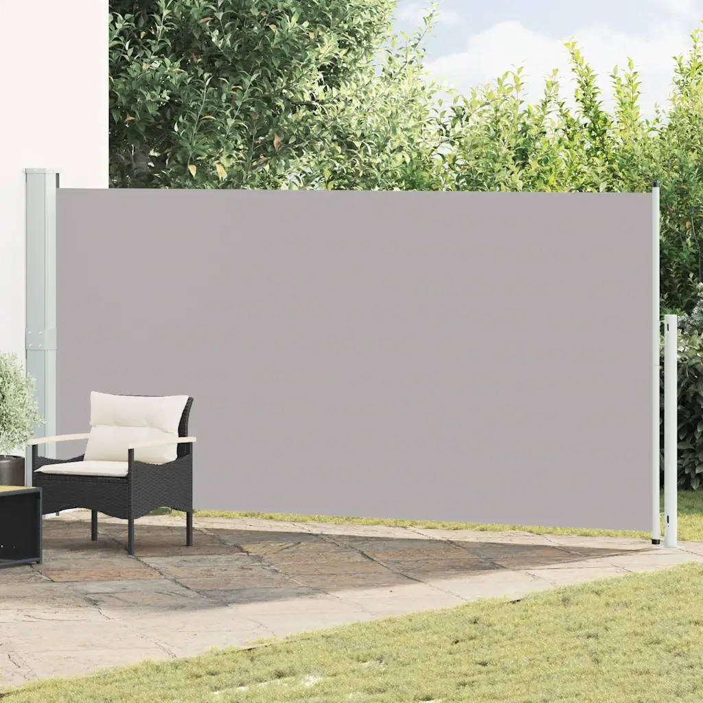 Tenda Laterale Retrattile per Patio 180x514 cm Grigia 313407