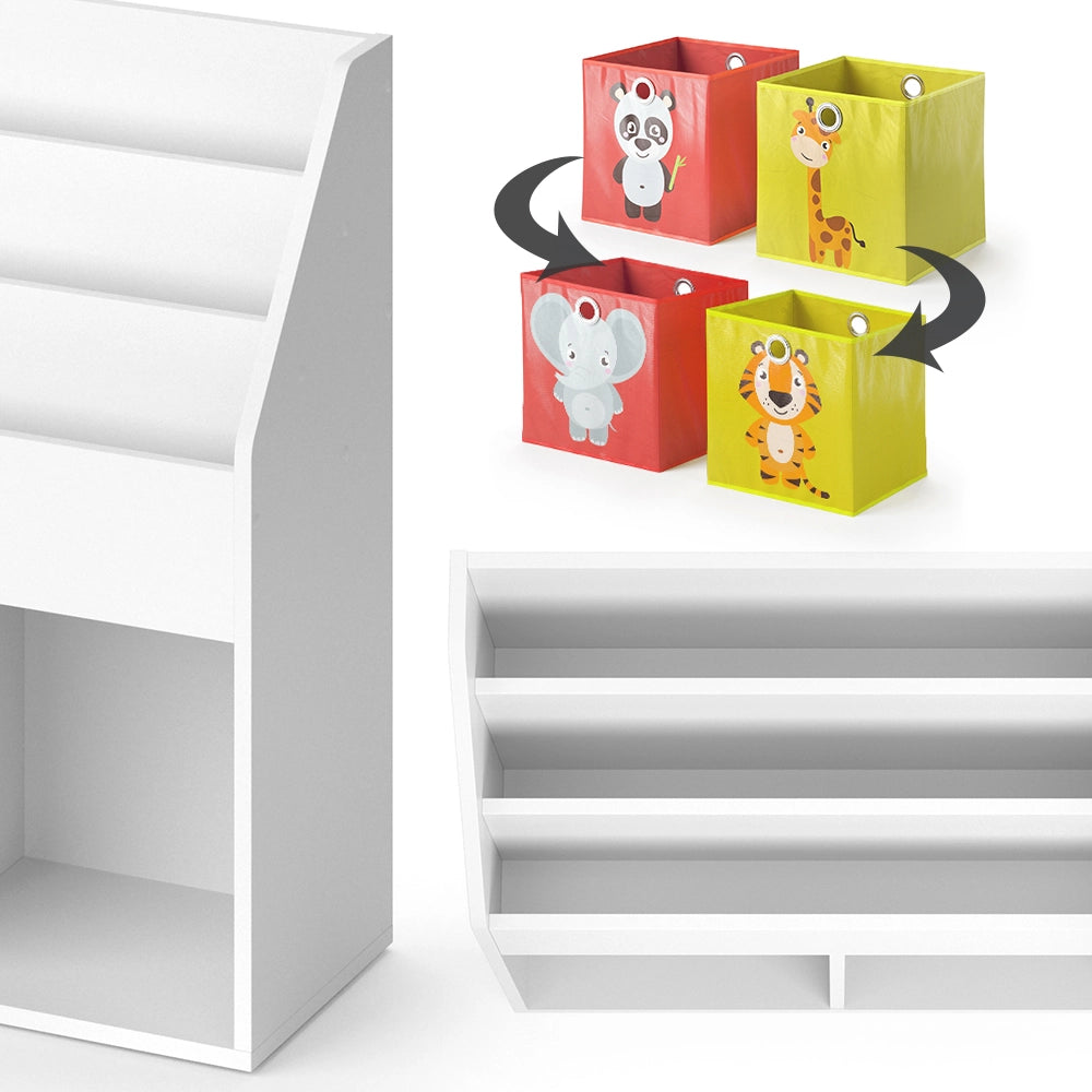 Vicco Libreria bambini Bianco 30.7 x 79 cm con 2 scatole pieghevoli opt.2
