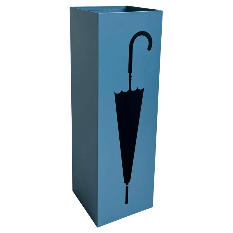 Set di 6 Portaombrello Sonny 15x15x48cm In Metallo Blu Ottanio Opaco