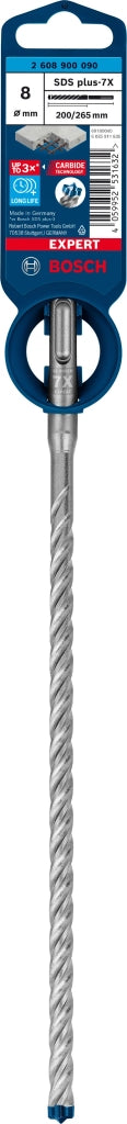 2608900090 - PUNTA BOSCH SDS PLUS 4 TAGLIENTI D.8mm X 200mm X 265mm