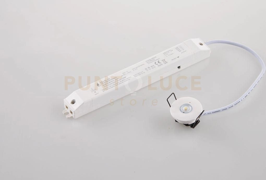 INCASSO LED HELP BIANCO 1,2W 130LM 4000K BATTERIA DI EMERGENZA 3H 3,7X3,7X2,6CM