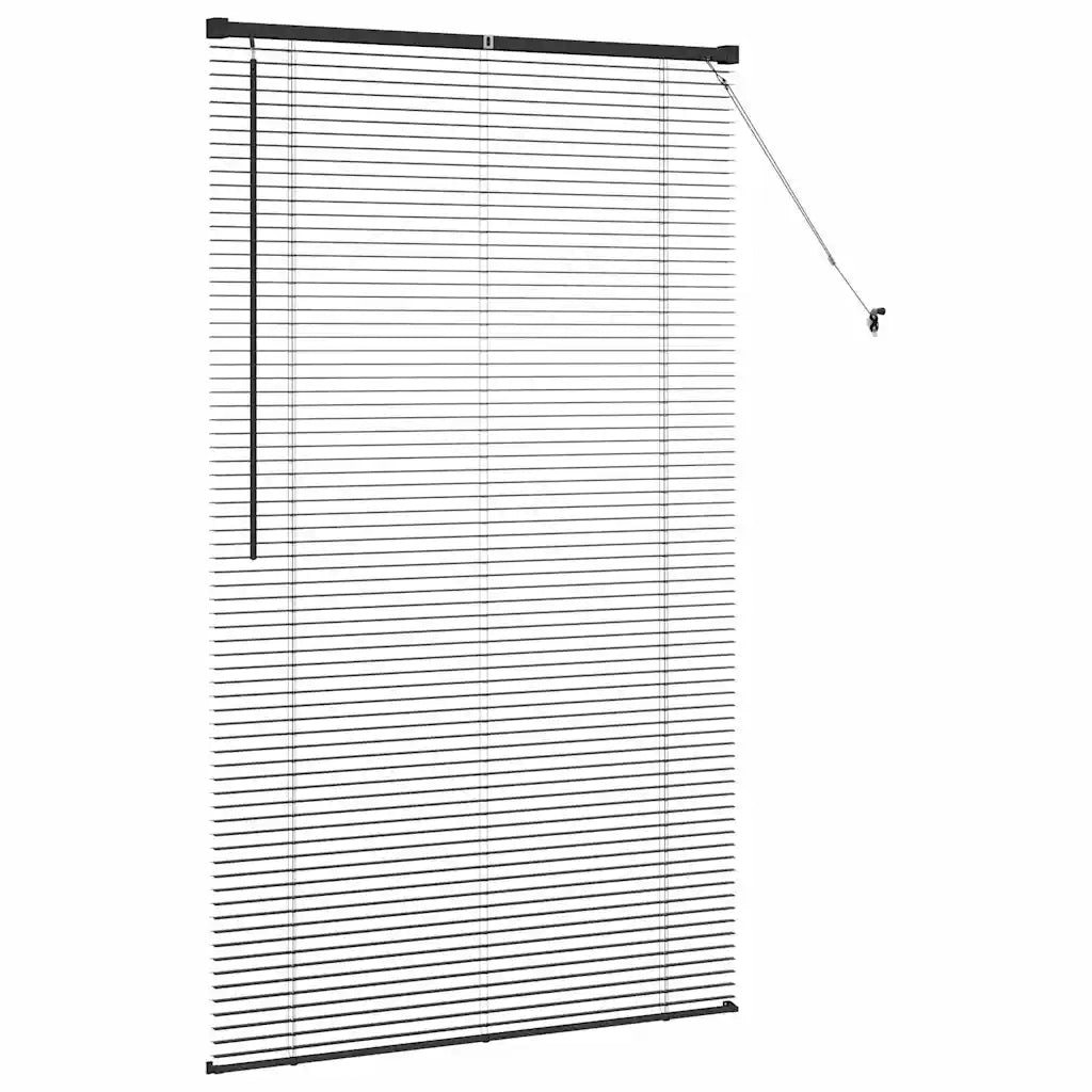 Tendaggi a Veneziana | Tenda a lamelle Nero 175 x 100 cm Alluminio