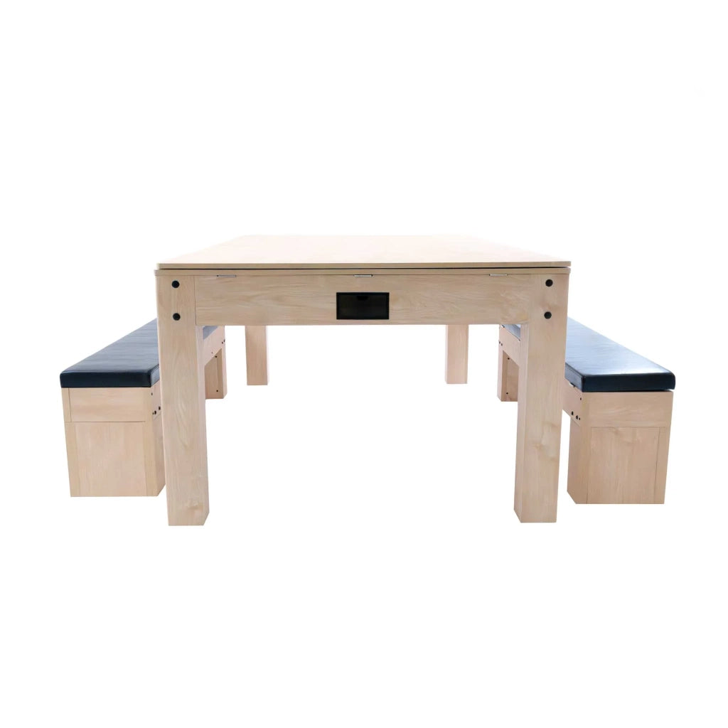 Tavolo Multi Gioco 7-in-1 7ft (213 cm) Beige con 2 Panche Contenitore