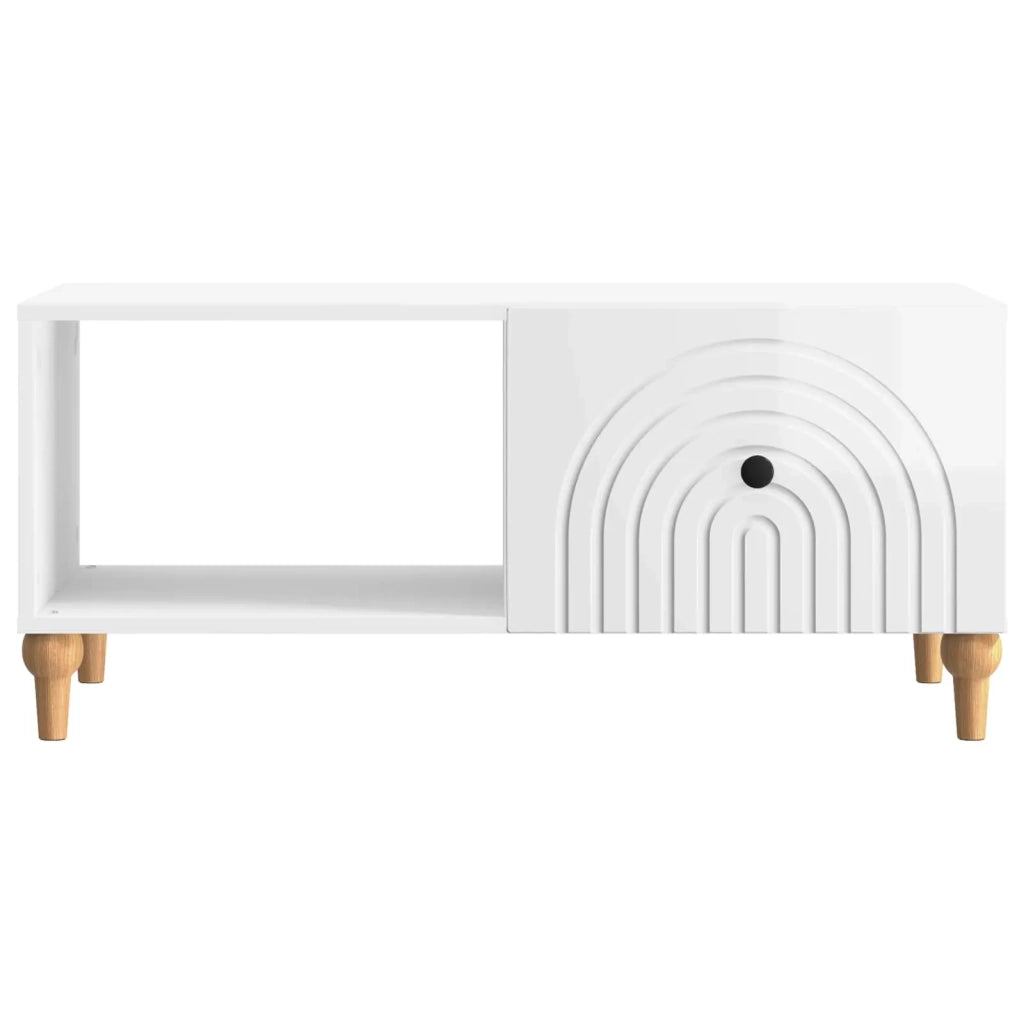 Tavolino da salotto Bianco Lucido 90 x 50 x 40 cm 894269