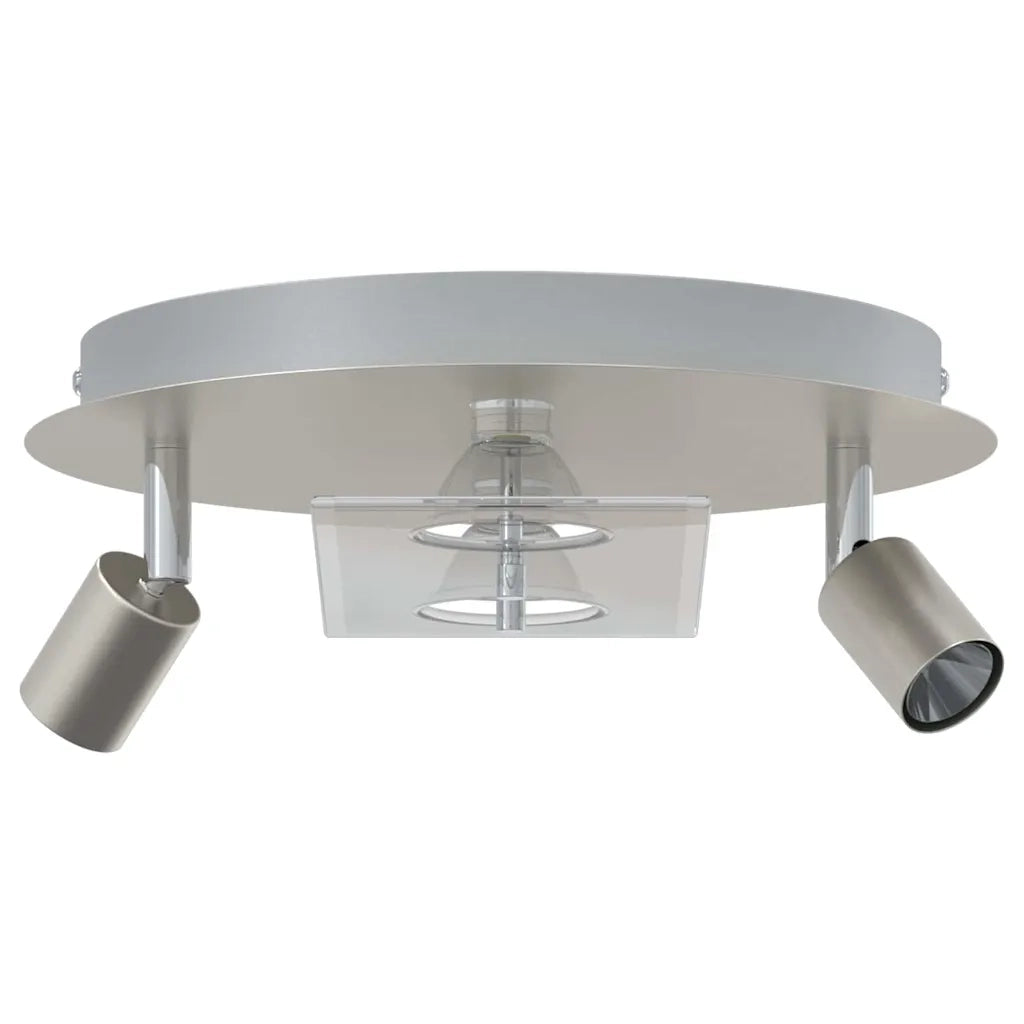 Faretto da soffitto Nichel 29 x 29 x 11 cm Acciaio e vetro 4108221