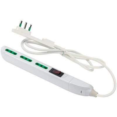 MULTIPRESA BIPASSO SLIM + TERMICO FME  BIANCO POSTI 3 2P+T 10A n°XMMQ 3X075 MT 15
