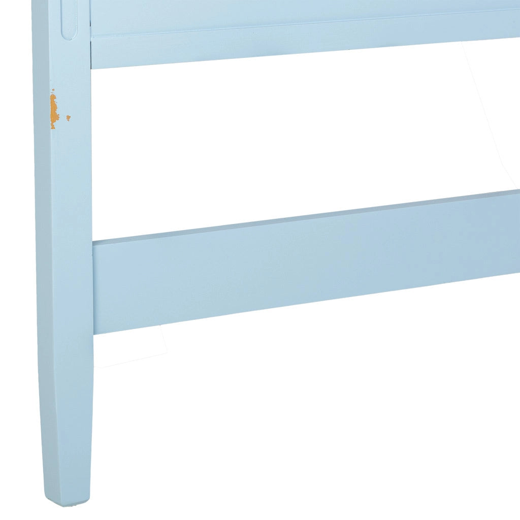 Testiera in legno con griglia blu 150x6x130