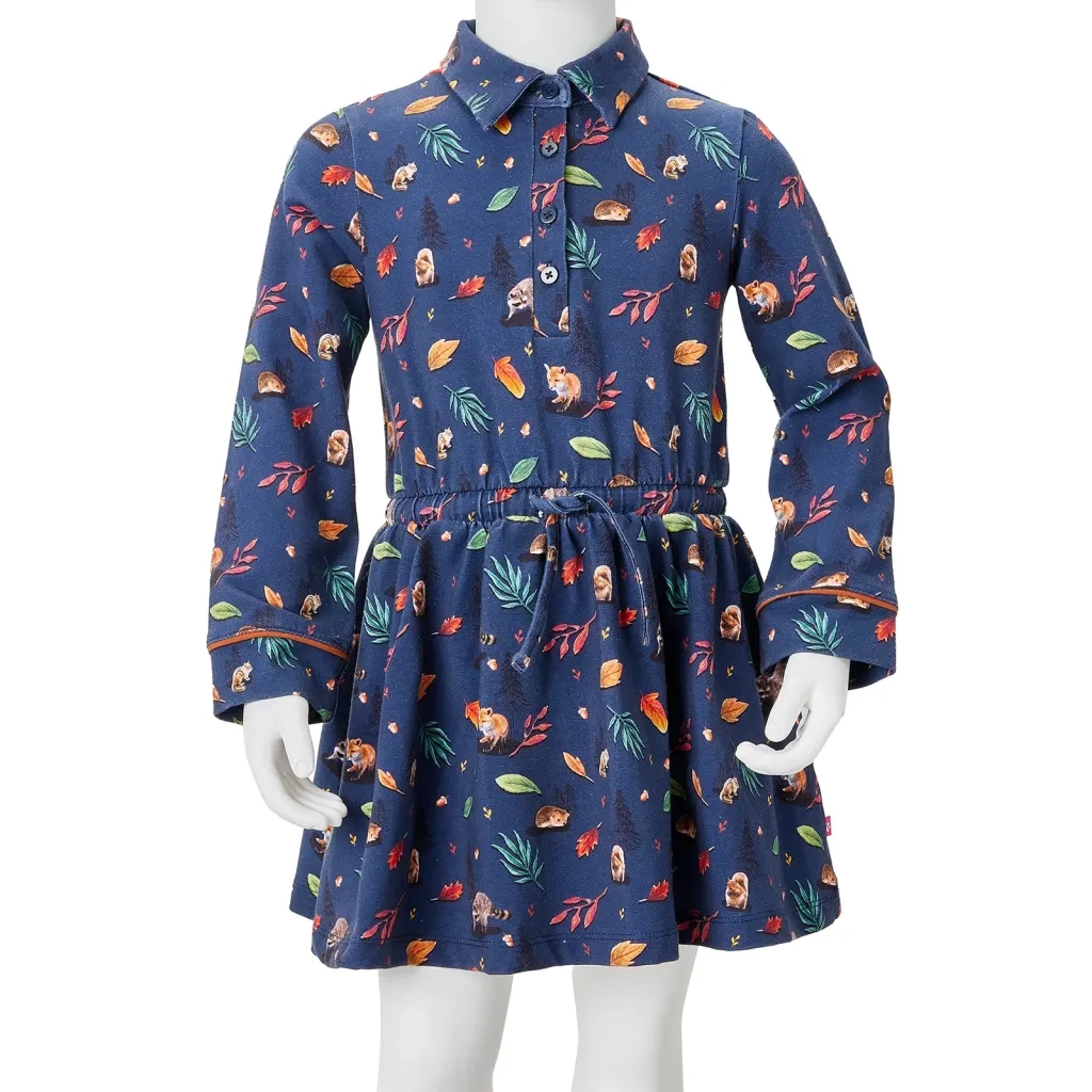 Abito da Bambina a Maniche Lunghe Blu Marino 116 CFW2839438