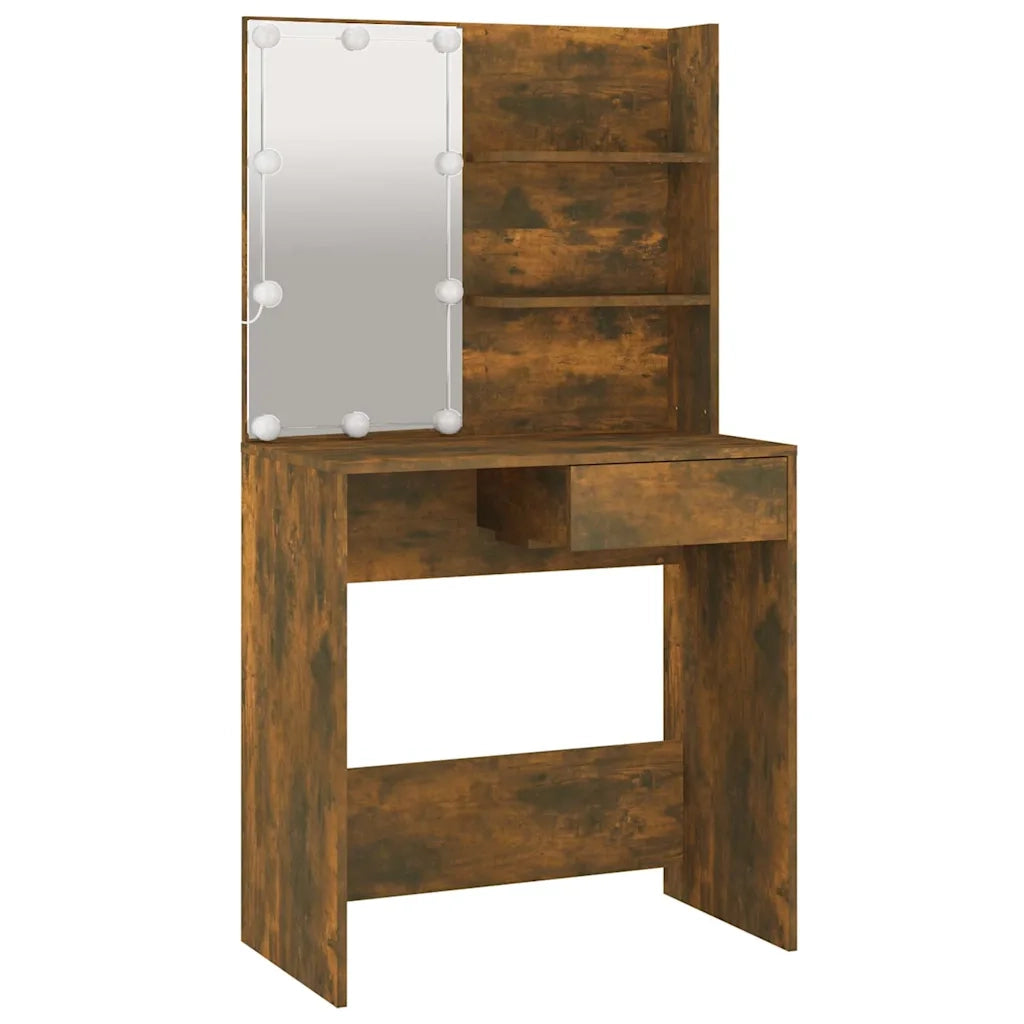 Toeletta con LED Rovere Fumo 74,5x40x141 cm 820481