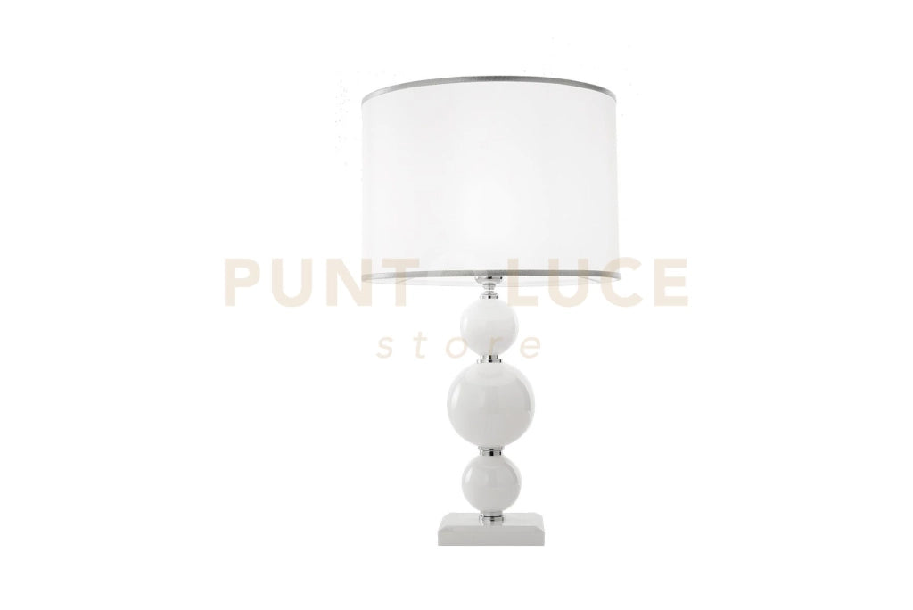 LUME GRANDE TEBE BIANCO  E CROMO 1 LUCE ATTACCO E27 D.35CM