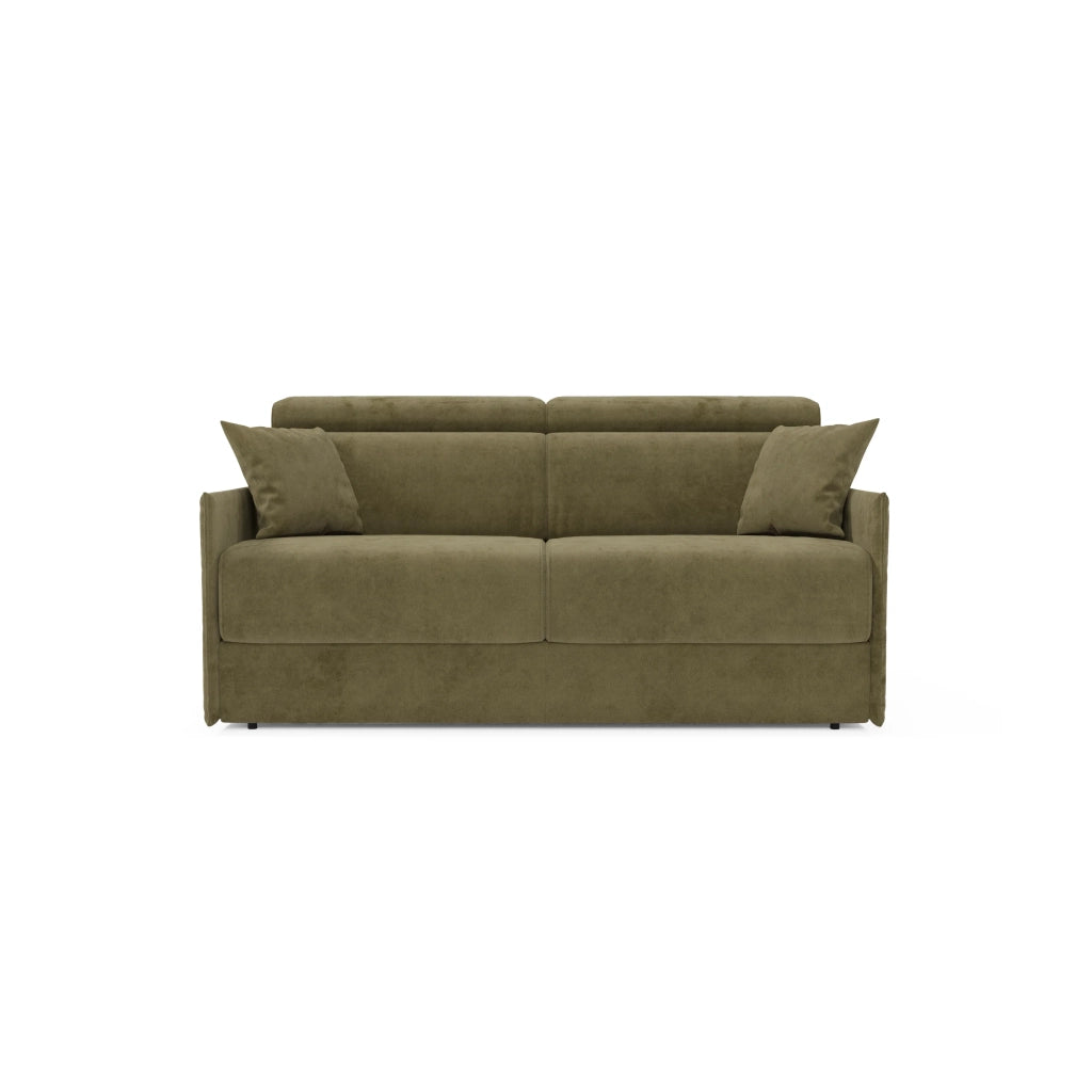 Miryam Divano letto con poggiatesta reclinabili e comfort maxi - design compatto in morbido tessuto smacchiabile T31 189 cm verde felce