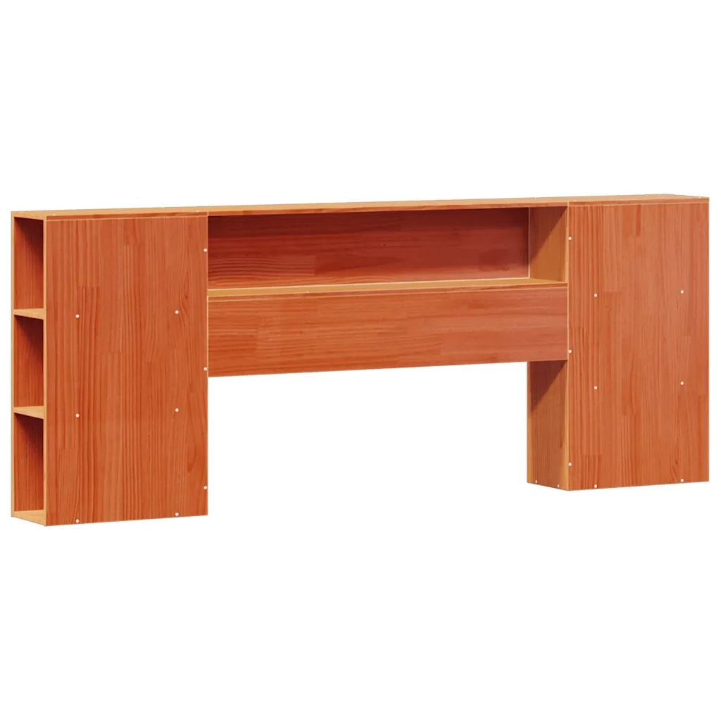 Letto matrimoniale | Letto per adulti | Letto Libreria senza Materasso Marrone Cera 200x200 cm in Pino