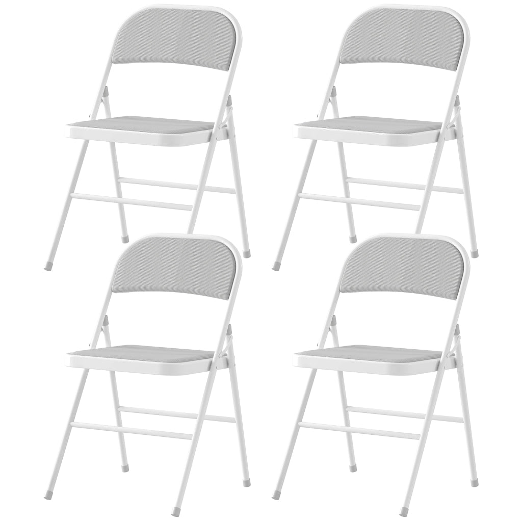 Set 4 Sedie Pieghevoli da Pranzo ¨C Xylo ¨C Struttura Metallo Bianco 45x46x78cm