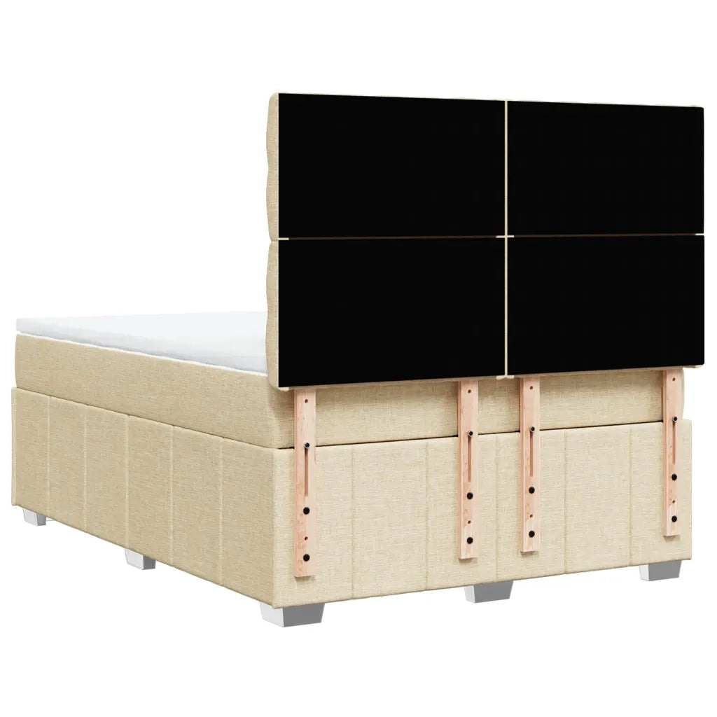 vidaXL Giroletto a Molle con Materasso Crema 140x19 cm in Tessuto