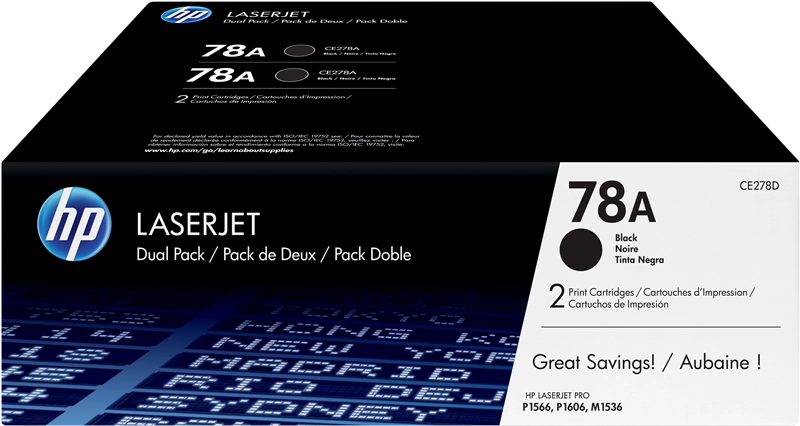 HP Confezione da 2 cartucce originali di Toner nero LaserJet 78A