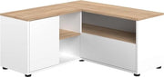 Cassa TV a Angolo 90, Design Moderno e Eterno, 90x90x45cm, Bianco e Legno