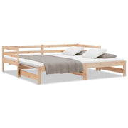 Divano letto | Sof¨¤ letto | Letto singolo Estraibile in Legno Massello di Pino 2x(90x200) cm