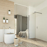 Parete doccia 90 CM 198 CM in vetro trasparente 8 MM mod. Walk in Black Lato