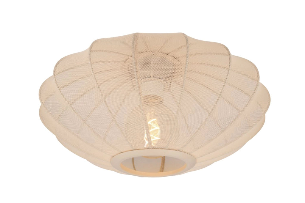 Plafoniera ovale tessuto beige Corina E27 40W Lucide