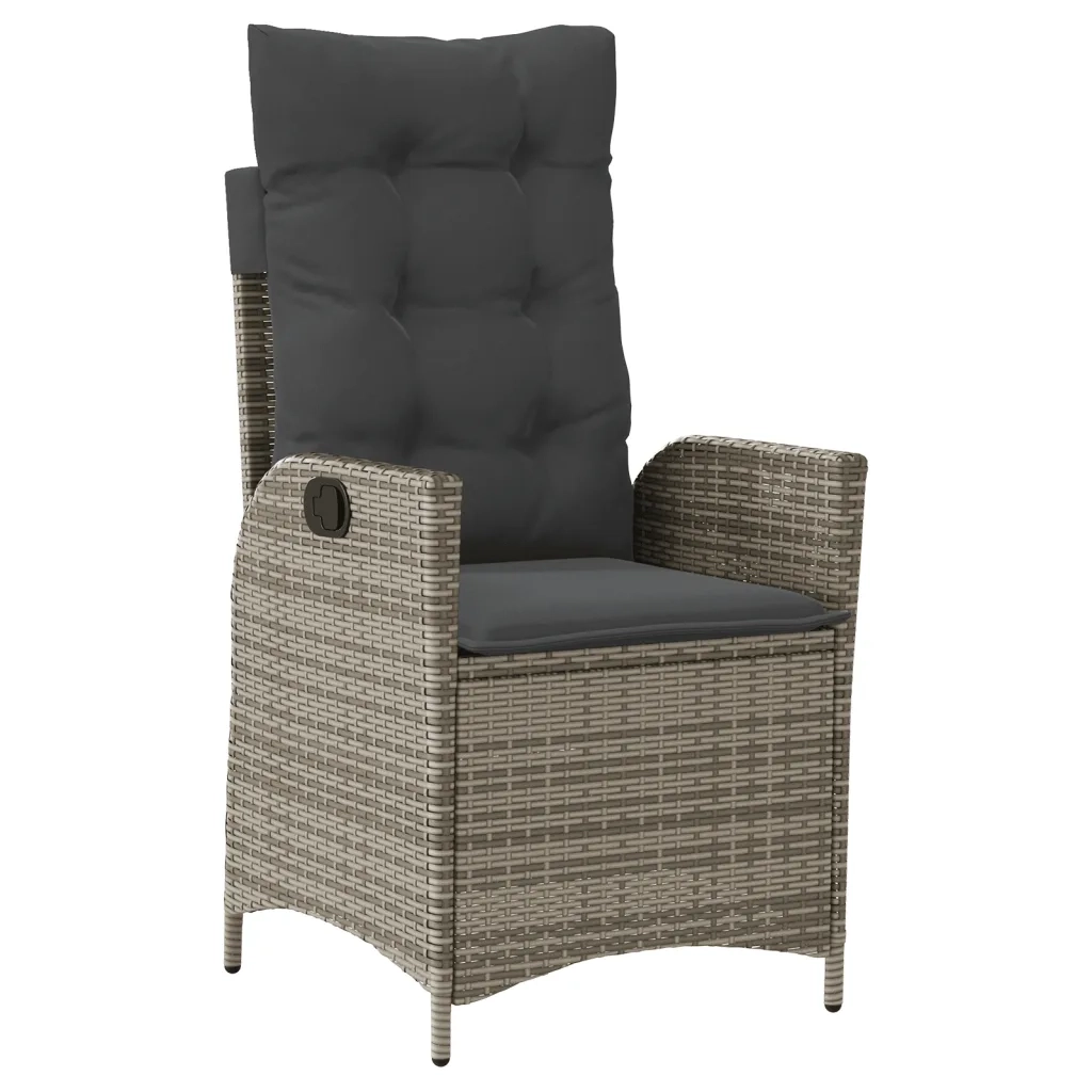 Set da Pranzo da Giardino 7 pz con Cuscini in Polyrattan Grigio 3213142