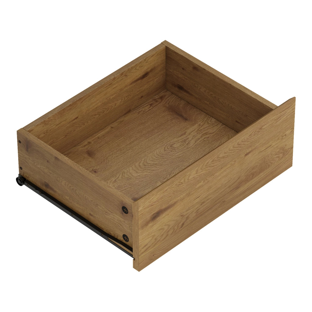 Credenza Bassa Kistiandi a 2 Ante e 3 Cassetti 77 x 120 x 40 cm - Effetto Rovere Scuro [en.casa]