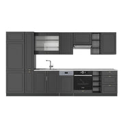 Cucina componibile Fame-Line Oro-antracite rustico/Antracite 355 cm, PL Marmo Vicco