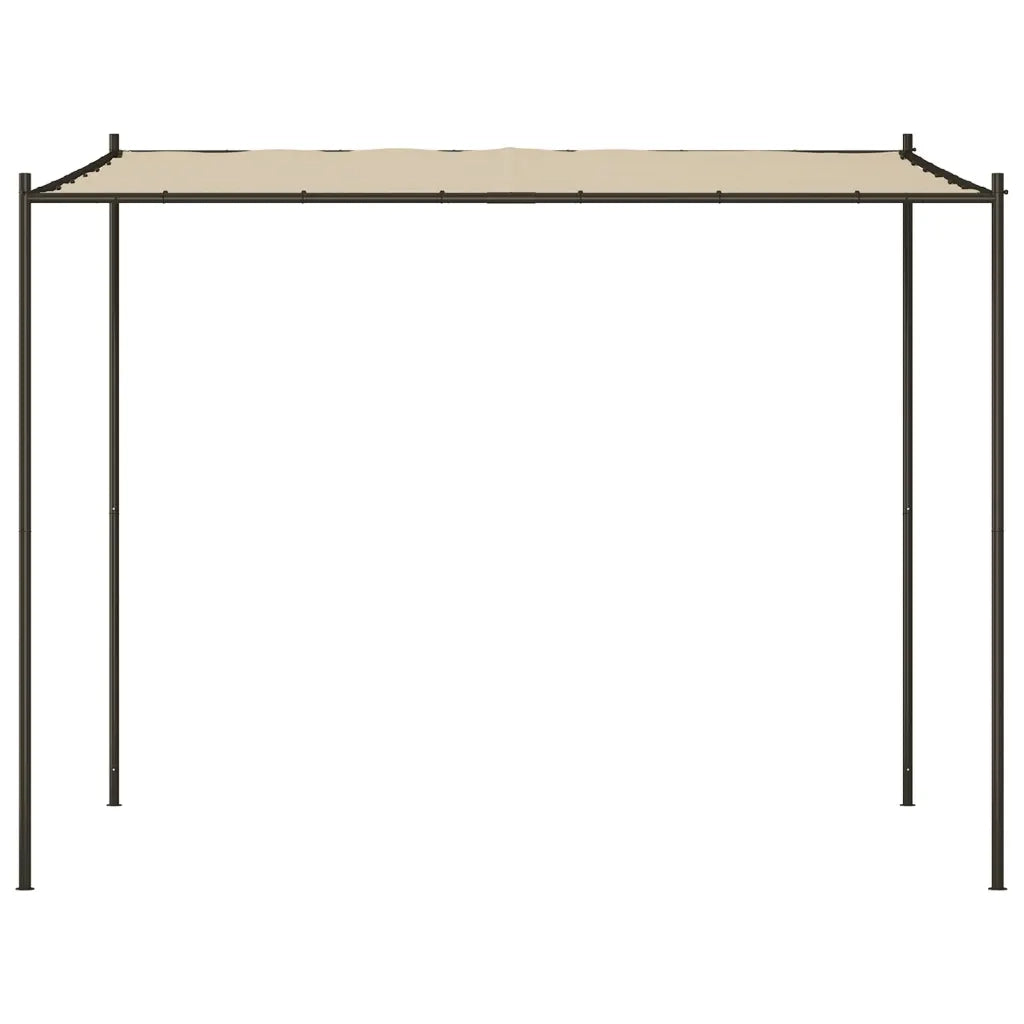 Gazebo Beige 3x3 m 180 g/mÂ² Tessuto e Acciaio